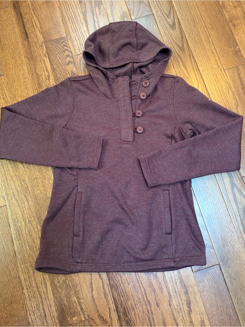 Columbia Women's Darling Days Pullover Hoodie heathered burgundy/plum fleece M